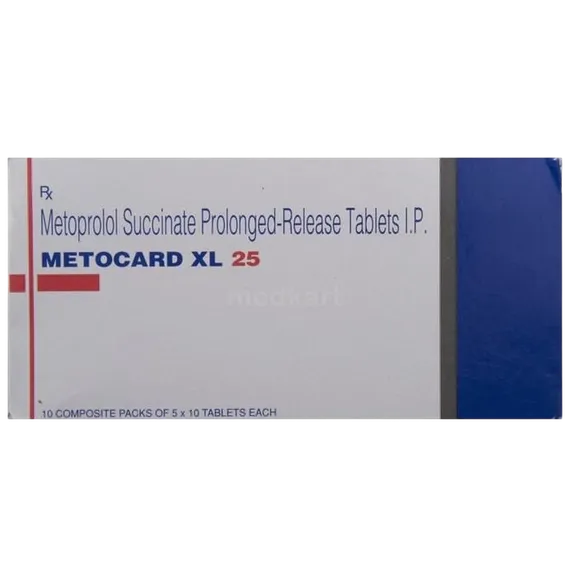 metocard xl 25mg tablet 10's